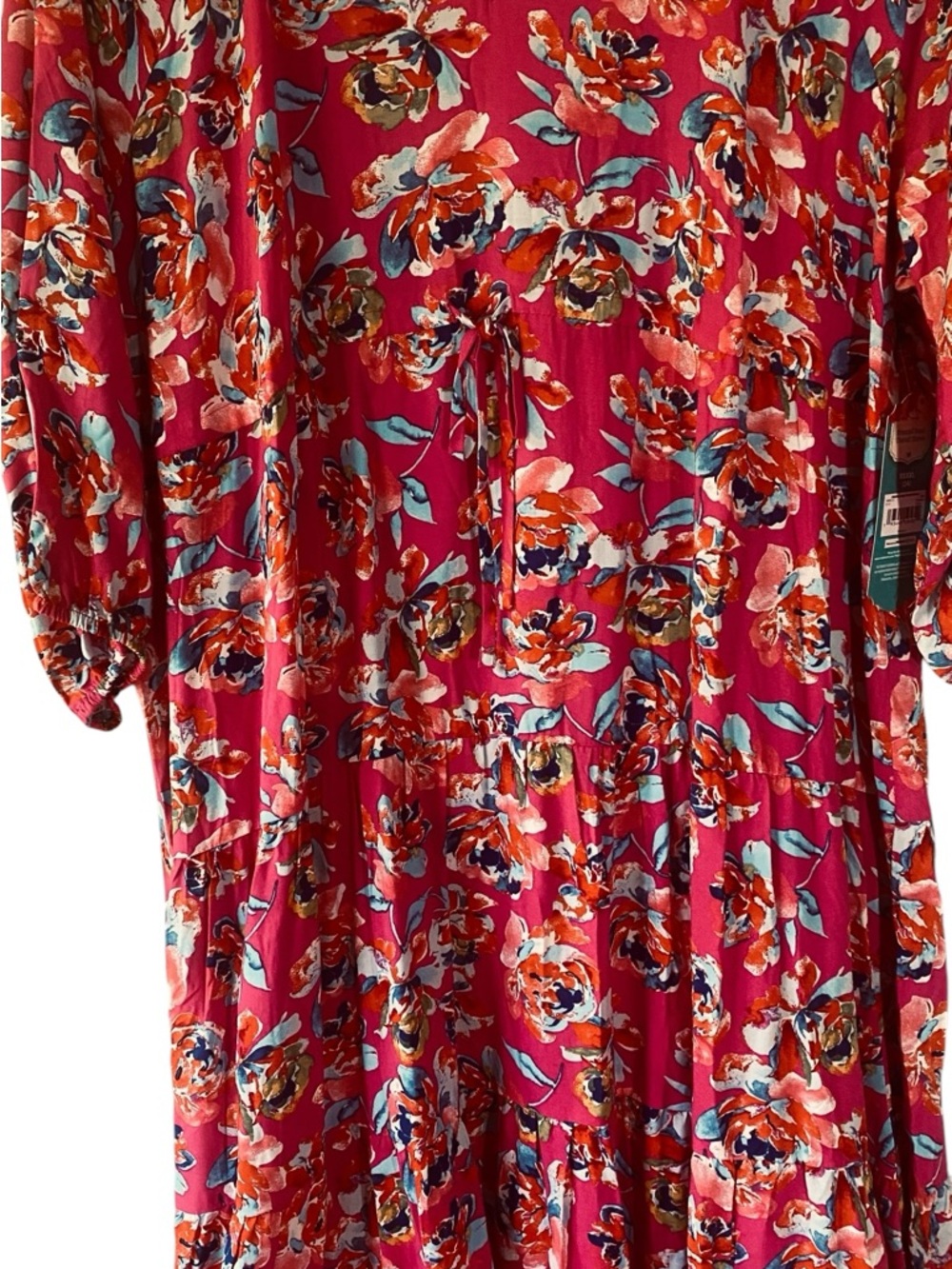 The Pioneer Woman XXXXL Cottagecore Tiered Maxi Dress Rayon Pink Floral Boho NEW - Picture 7 of 13
